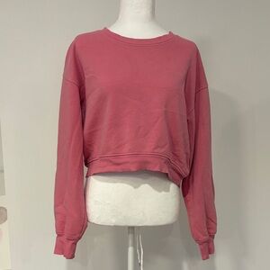 Zara Pink Women's Cropped Sweatshirt